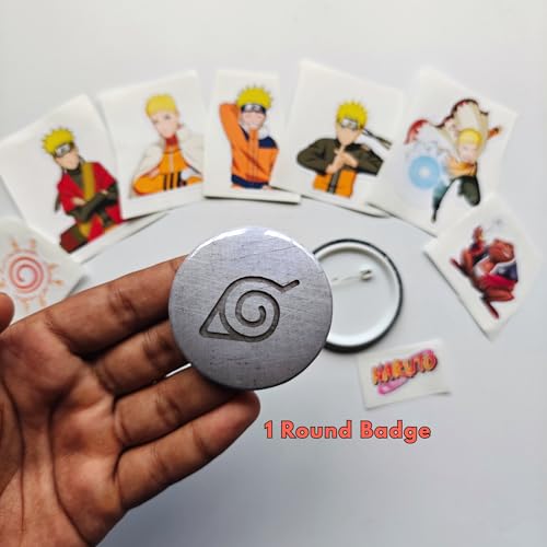 Image of TenorArts Naruto Gift Box Merchandise - 5x7 Inches Laminated Photo Frame,1 Naruto Keychain, 1 Badge, 4 4x6 inches Posters, 10 Multi sized Stickers - 5 items in 1 Box | Perfect for Gifting Anime Fans