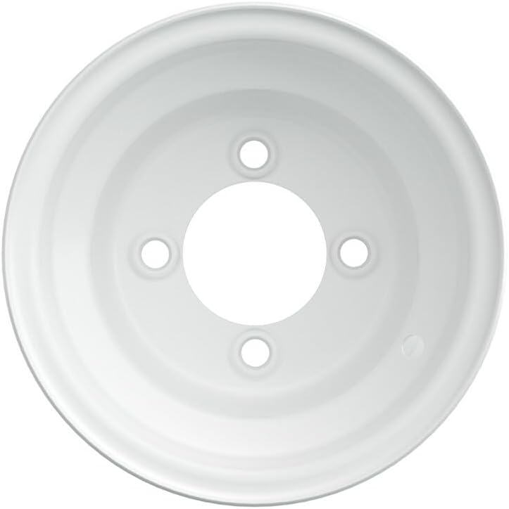 Buggies Unlimited Golf Cart Wheels and Tires Combo | White Steel Wheels with 18x8.5-8 Kenda Hole-N-1 Sawtooth Tires | Set of 4