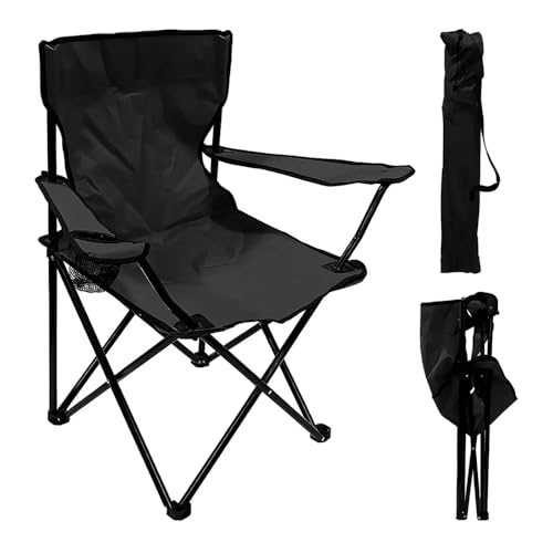 Cadeira de Camping Dobrável com Bolsa de Transporte e Suporte para Copo