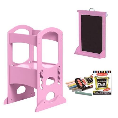 Little Partners LP00408ESLC Pink Learning Tower With Matching Easel and Chalk