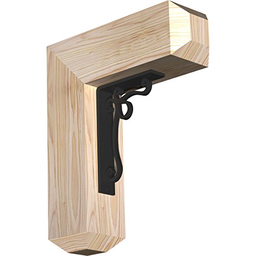 3 1/2"W x 13 1/2"D x 16"H Orleans Craftsman Ironcrest Smooth Bracket, Douglas Fir (1 1/2"W x 5 1/2"D x 8"H Iron Bracket)