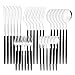 Jorzer Conjunto de Cubiertos Conjunto de vajillas de Acero Inoxidable Conjunto de Cubiertos de Plata Cuchara de Cubo y Conjuntos de Horquilla Conjuntos de Utensilios de Cubiertos (Negro) 30pcs