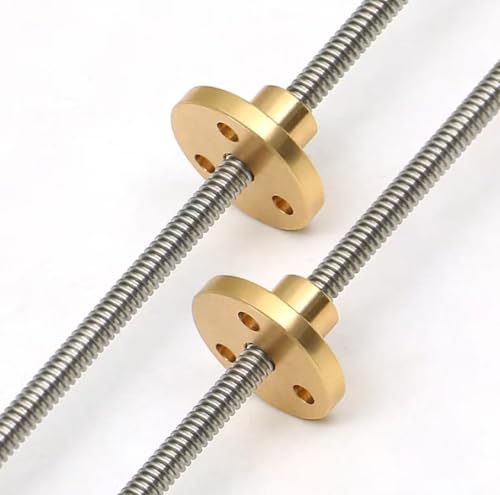 Tige filetée trapézoïdale T4 en acier inoxydable 150mm avec écrou en laiton pour imprimante 3D