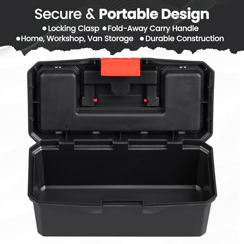 Hardys Heavy Duty Small Plastic Tool Box - Multiple Compartment Toolbox Organiser with Removable Tote Tray - Tool Chest Storage Box, 7 Compartment Box for Fixings, Hand Tools (13") 8 Hardys Heavy Duty Small Plastic Tool Box - Multiple Compartment Toolbox Organiser with Removable Tote Tray - Tool Chest Storage Box, 7 Compartment Box for Fixings, Hand Tools (13") - Image 8