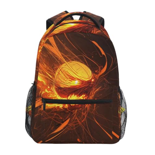 Sac à dos ordinateur Fougueux Basket orange étanche avec bretelles confort pour voyage ados