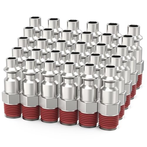ChillWaves Industrial Air Plug, 1/4" NPT Male Pneumatic Plugs, Air Compressor Accessories Fittings(30-PACK)