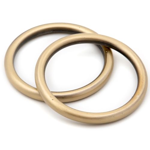 Loosco O Ring Strong Metal, 10 PCS Welded O-Ring Circle Loop Buckle for Purse Bag Collar Leather Craft (Brushed Brass,2)
