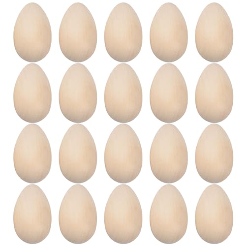 20stücke Holz Eier Zum Basteln Unbemalte Holz Ostereier Für DIY Dekoration Realistische Nachbildung Für Junge Mädchen Und Bastelprojekte Für Ostern Und Kreative Anlässe