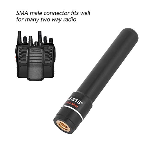 HH-S518 + SMA-Macho Antena curta para rádio em dois sentidos, 2dBi Antena de rádio em dois sentidos