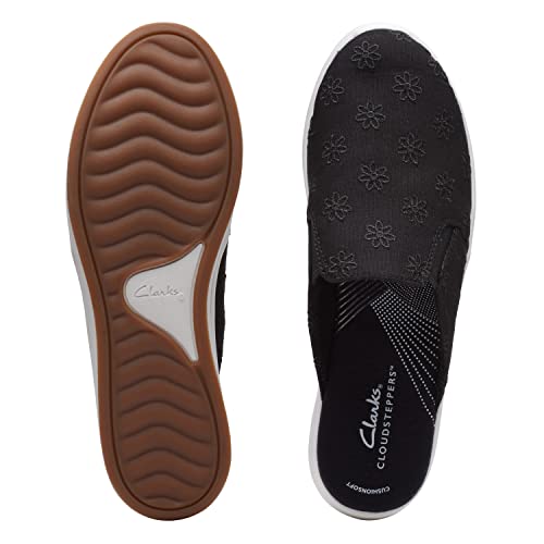 Clarks Womens Breeze Shore Mule, Black Floral Canvas, 10 Wide Us #TOP3