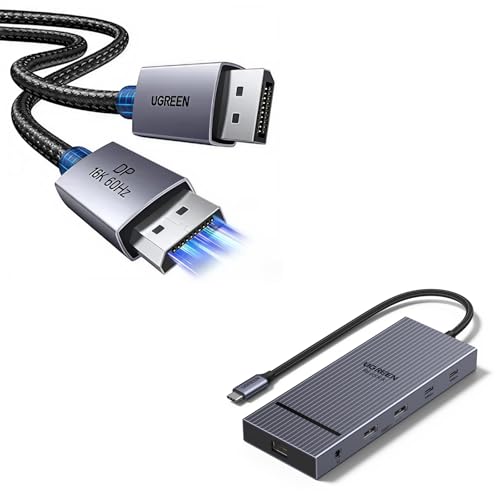 Hub USB C multi-port avec adaptateur HDMI 4K60Hz et DisplayPort