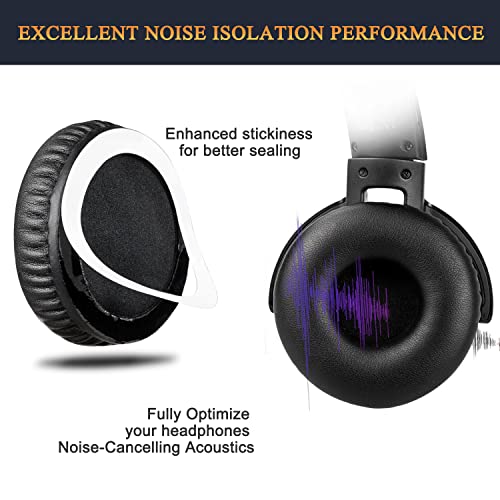 Image of SOULWIT Replacement Earpads for Sony WHXB700 /WH XB700 Wireless Extra Bass Bluetooth Headphones, Ear Pads Cushions with High-Density Noise Isolation Foam, Softer Protein Leather (Black)