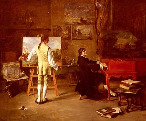Pergolèse dans l'atelier de Vernet : toile grand format