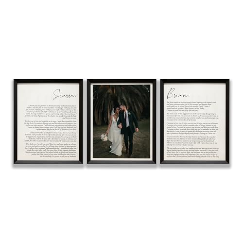 Framed Vows & Photo Set Black Frame