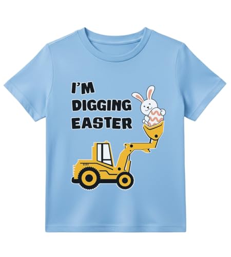 Product Image of the Tstars St. Patricks Day Shirt Funny Irish Clover Easter Bunny Eggs Infant Toddler Youth Kids T-Shirt, Easter Digging/California Blue (3T)