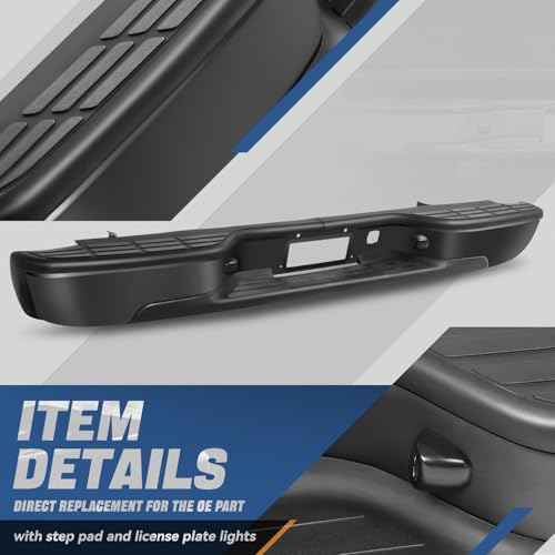 Image of Auto Dynasty Rear Step Bumper for 1999-2006 Silverado Sierra 1500 Black