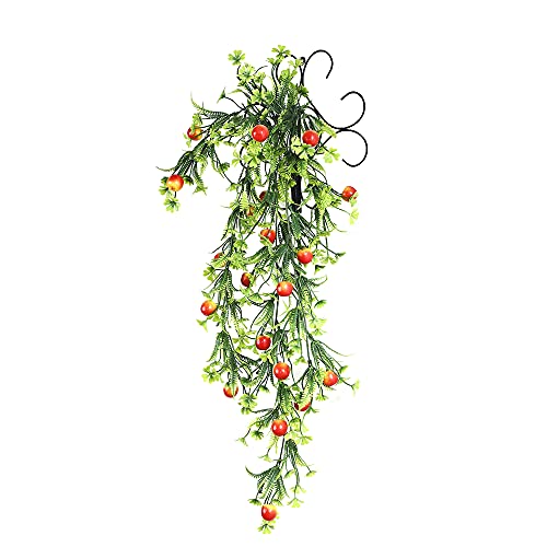 Image of Foliyaj Artificial Apple Vine with Metal Wall | Decoration Items for Living Room | Creeper for Wall Decor (Length 70 cm + 1 Metal Wall Stand)
