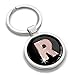 Produktbild Biomar Labs® Schlüsselanhänger Buchstabe Metall Keyring Buchstaben Initialen Alphabet Autoschlüssel Geschenk Metall-Schlüsselanhänger Schlüsselbund Edelstahl Rose Gold R, KK 44