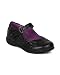 School Rider BC75 Leatherette Floral Decor Velcro Strap School Uniform Shoe (Toddler/ Little Girl/ Big Girl) - Black