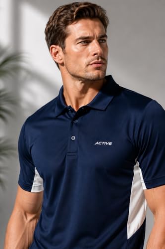 Image of Raves Mens Performance Collared Polo Shirt | Quick Dry, Lightweight, Breathable Sports & Everyday Wear Polo | Athletic Fit
