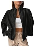 Verdusa Women's Lightweight Windbreaker Jacket Zip Up Drawstring Drop Shoulder Casual Jacket Outerwear...
