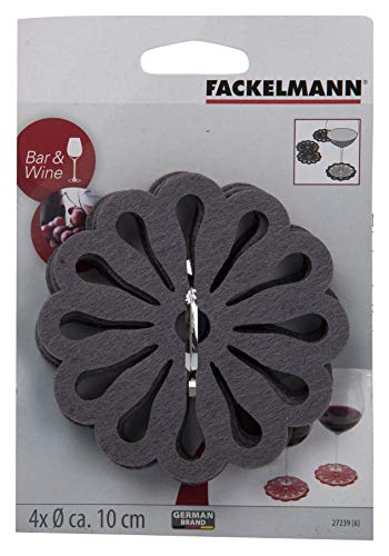 Fackelmann Sottobicchiere in Feltro, Tessuto, Grigio/Rosso