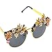 Colygamala Women's Metal Flower Vintage Chains Eyewear Sun Glasses Fashion Luxury Baroque Sunglasses With Case 1