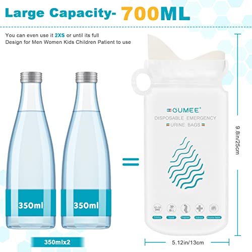 Oumee 20 Pack 700Ml Emergency Disposable Urinal Bags, Camping Pee Bags Unisex Urine Bag Vomit Bag For Travel Traffic Jam Portable Toilet Bag For Men Women Kids #TOP2