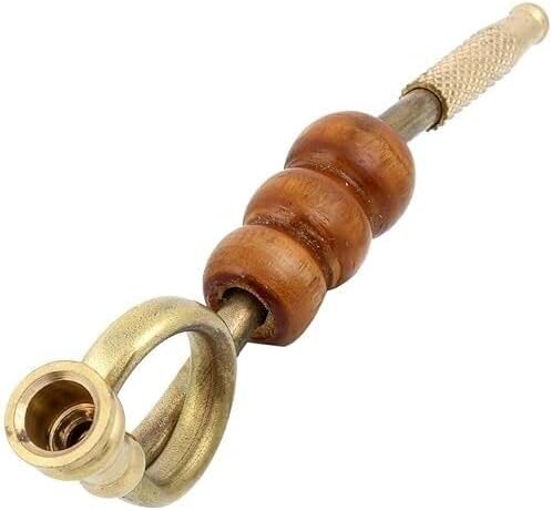 Antique Style Handcrafted Classic Brass Cigarette Pipe Holder, Wood Finish For Gift For Mens