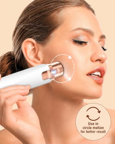 Image of 2-in-1 Eyebrow Trimmer for Women - Facial Hair Remover Machine For Women - Face,Upper Lips,Cheek, Chin and Nose Hair Remover, USB RECHARGEABLE Epilator With Ring Light