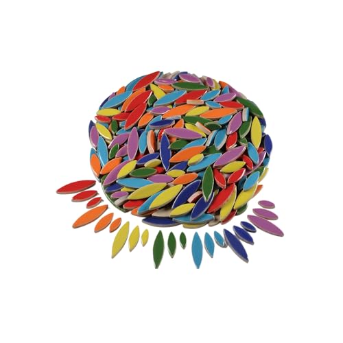 VerzTile Mosaic Tiles for Crafts - Petal Shaped Ceramic Tile Craft Hobbies & Art Projects 39 Color Options Endless Creativity DIY Design (Multi Color Mix (7))