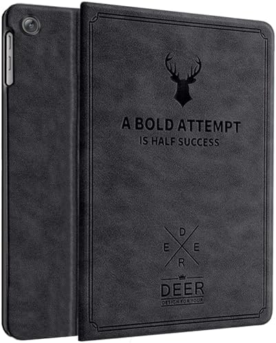 Robustrion for Samsung Galaxy Tab A11 8.7" & A9 8.7 inch Cover Case, Deer Flip Cover Case for Samsung Tab A11 Tablet Cover 8.7" [Auto Sleep Wake Support] - Black