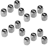 NVGVUP 16 Stück Ventilkappen Auto mit Beschriftung, Ventildeckel Set mit Dichtung zur Kennzeichnung von Winterreifen & Sommerreifen für PKW, SUV, UVM, Reifenmarkierer Valve Cap (Silber)