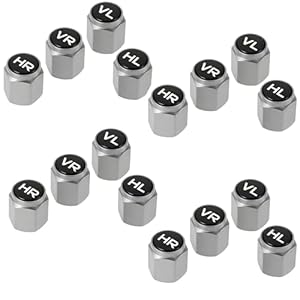 NVGVUP 16 Stück Ventilkappen Auto mit Beschriftung, Ventildeckel Set mit Dichtung zur Kennzeichnung von Winterreifen & Sommerreifen für PKW, SUV, UVM, Reifenmarkierer Valve Cap (Silber)