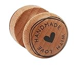 RAYHER HOBBY Rayher Stempel Holz 'Handmade with love', rund, 3 cm ø, Motivstempel Holz...