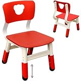 alles-meine.de GmbH 2 Stück - Kinderstühle - 3 Fach - höhenverstellbar & mitwachsend - ROT - kippsicher/bis 100 kg belastbar - für INNEN & AUßEN - 1-5 Jahre - Kindermöbel für..