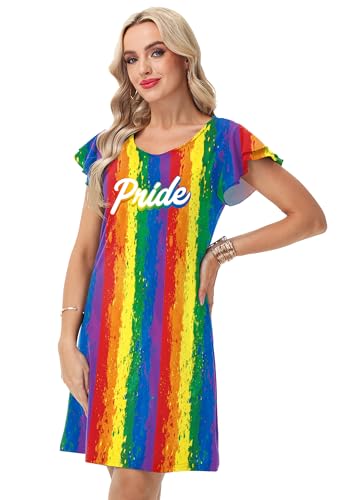 Image of AOBUTE Womens 4th of July Dress American Flag Party Dresses USA Parade Mini Dress