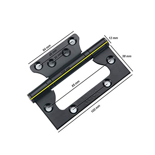 Hanyan Hus 4 X 3 Inches Door Hinges Black Finish Ball Bearing Non-Mortise Stainless Steel Hinges With Mounting Screw,2-Pack #TOP1