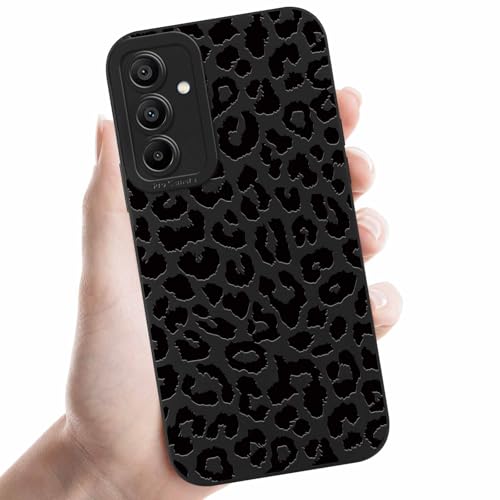 Yoedge Black Leopard Print for Samsung Galaxy A15 5G 6.5 Inch Phone Case,Cute Cheetah Pattern Aesthetic Design for Women Girls,Soft TPU Slim Profile Cover, Anti-Slip Shockproof Protective Girly 01