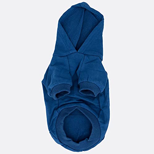 Lophipets Dog Cotton Hoodies Sweatshirts For Small Dogs Chihuahua Puppy Clothes Cold Weather Coat-Navy/S #TOP4