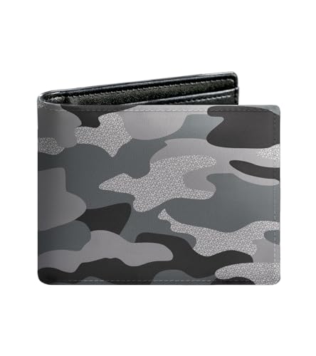 WRIGAEL Credit Card Holder Wallet Rfid Blocking Kids Boys Bifold Teen Cool Cute for Cash with ID Window Cardholder Teenage Teenager, Black Grey
