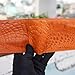 Genuine Crocodile Leg Leather Skin Handmade Alligator Money Clip Men Bifold Wallet (Orange)