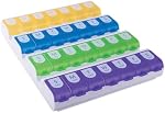 Ezy Dose Easy Fill 7-Day, 4x/Day Pill Organizer, Multi-Colour, X-Large | Pill Case, Medicine Planner, Vitamin Organizer Box, 4 Times a Day, Easy Fill All Compartments at Once Organizer, BPA Free