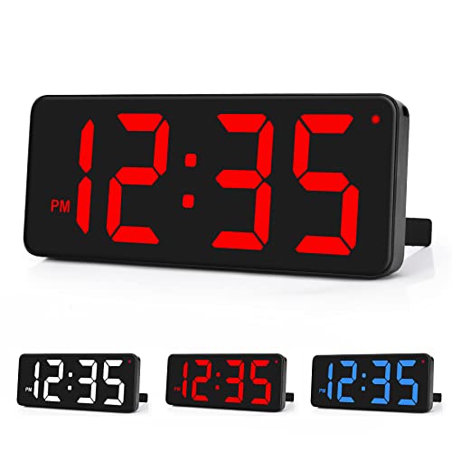 U-picks Reloj de pared, reloj de escritorio de doble uso, con paquete de instalación de reloj de pared-rojo Cover