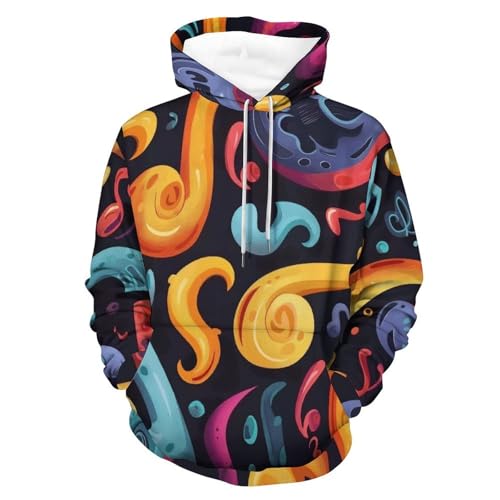 Sweat à Capuche Notes colorées Hoodie Unisexe Taille S