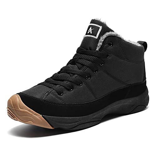 Azooken Hombre Mujer Botas de Nieve Invierno Botines Senderismo Impermeables Deporte Trekking Zapatos(6119-Elegante Negro44)