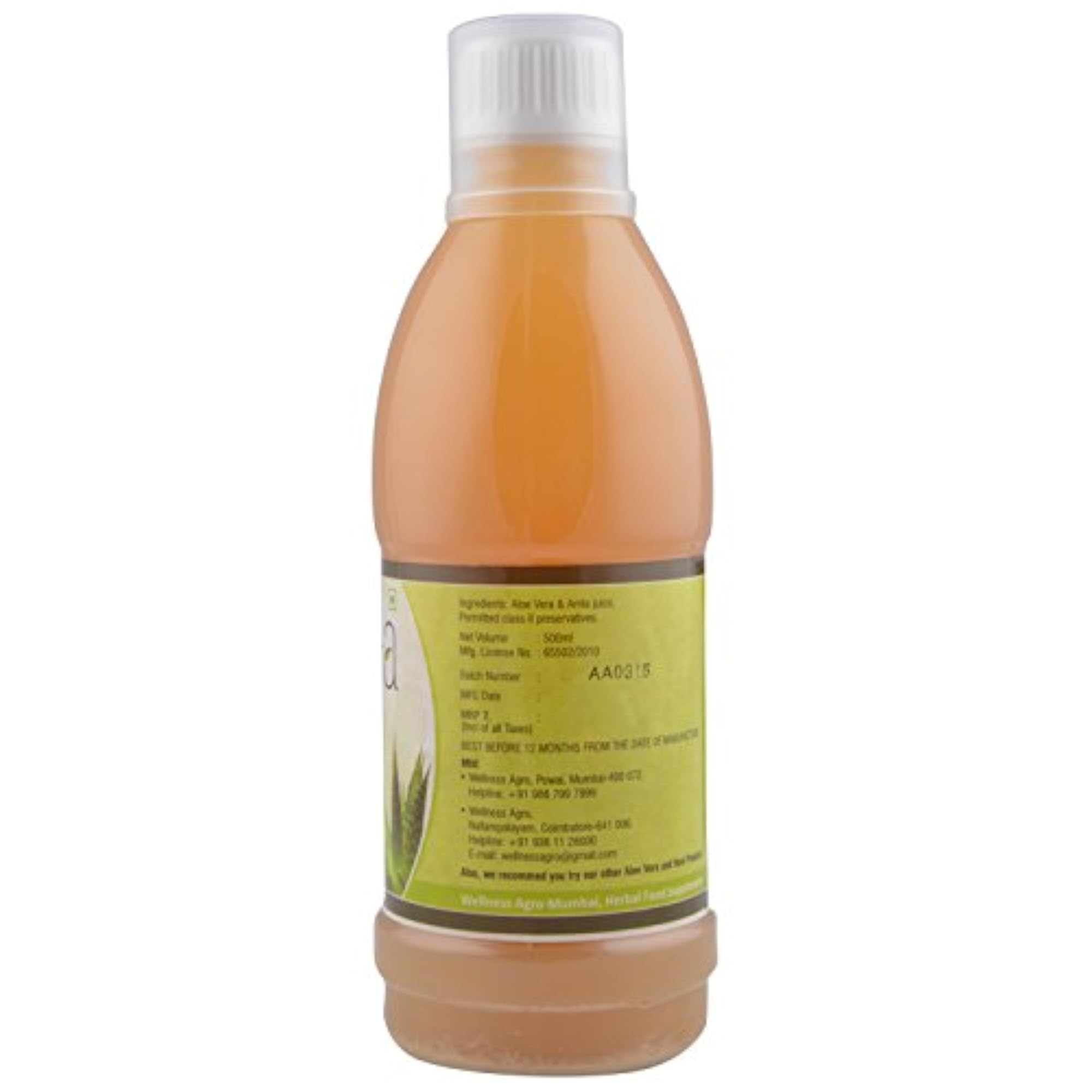 Wellness Agro Aloe Vera Amla Juice, 500 Ml
