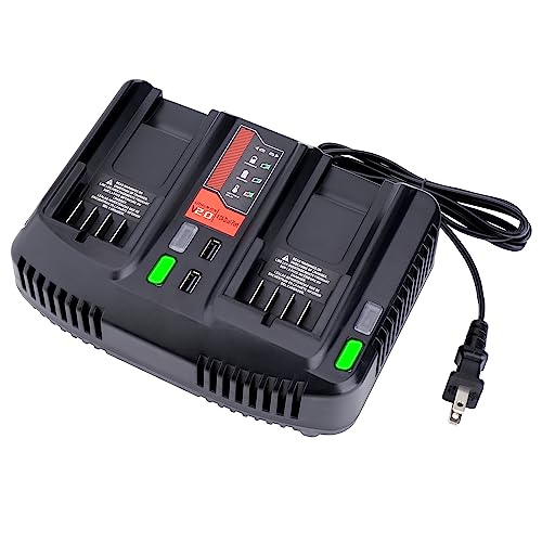 CMCB124 V20 Dual Port Battery Fast Charger Replacement for Craftsman 20V max Lithium Compact Batteries CMCB102 CMCB202 CMCB204 CMCB206 CMCB209 Power Tools Battery