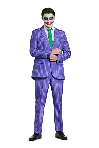 Suitmeister Men's Costume - The Joker DC Character Slim Fit Suit - Purple