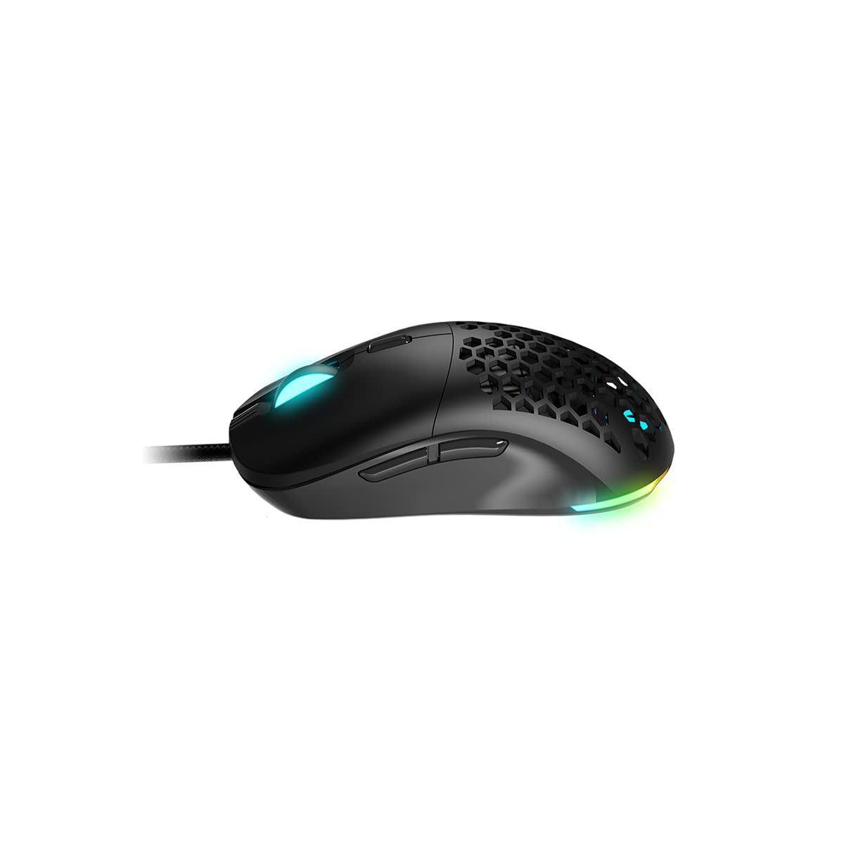 Mouse da gioco professionale Newskill Arakne Tournament, cablato, RGB personalizzabile, sensore ottico, 16000 DPI regolabili, 9 pulsanti programmabili, peso personalizzabile, nero